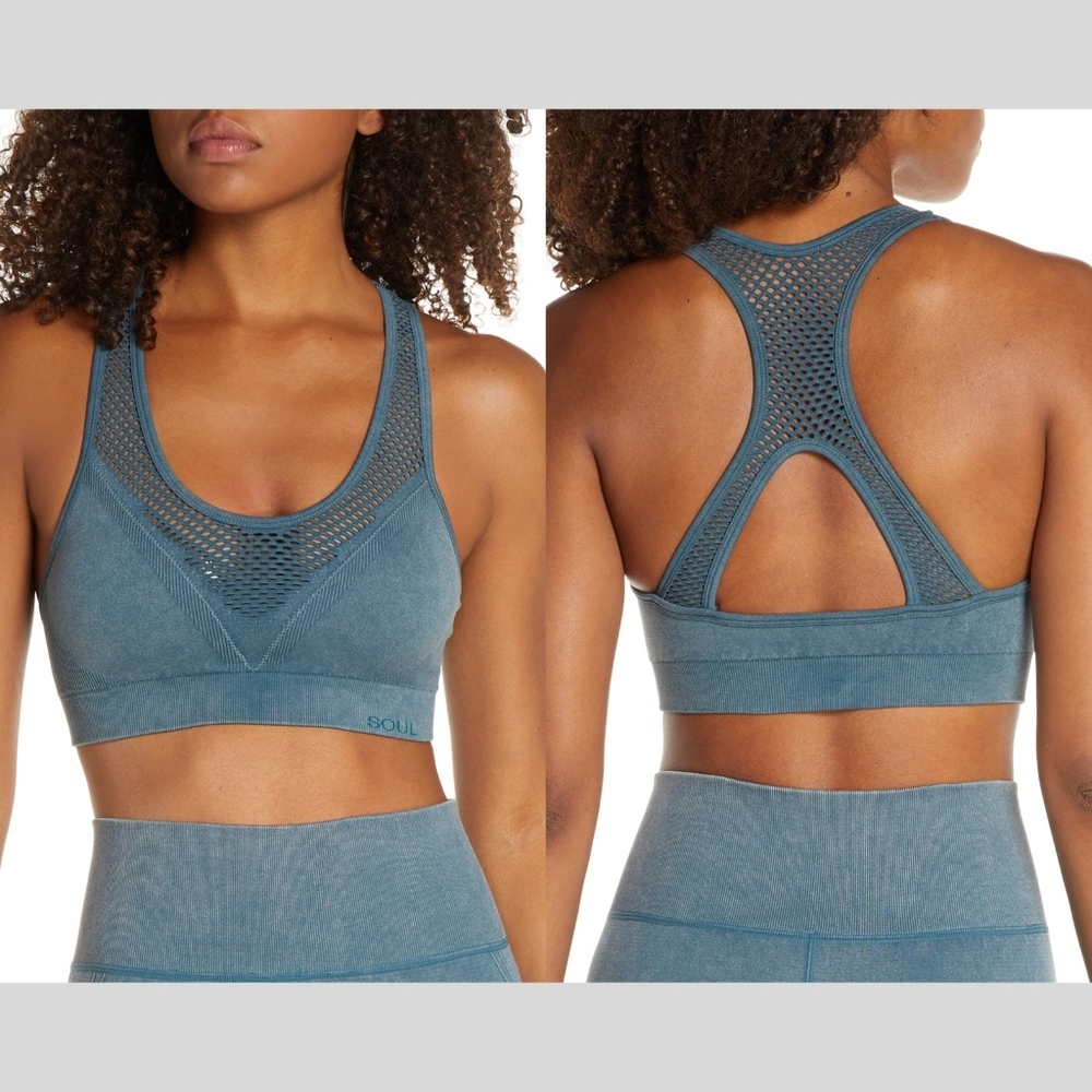NEW $58 Soul by Soulcycle Sweaty Mesh Sports‎ Bra [SZ Medium ]